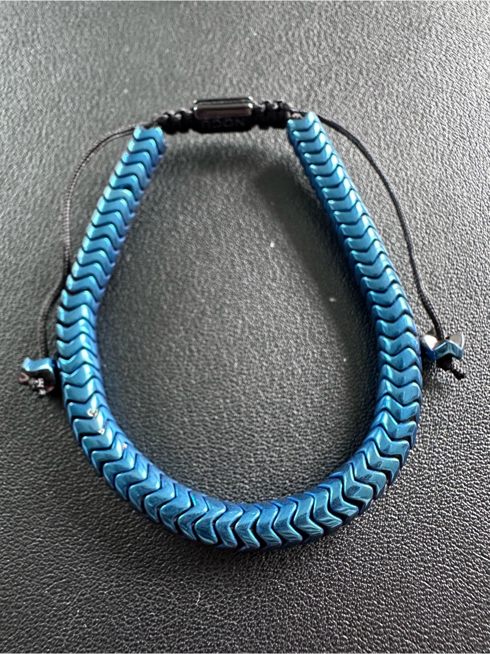 Nogu Serpentine | Cobalt Hematite x Gunmetal | Double Wave Bracelet